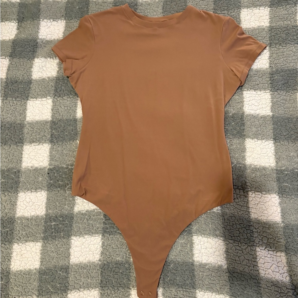 Tan Short Sleeve Bodysuit